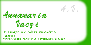 annamaria vaczi business card